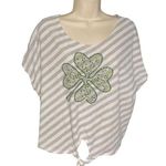 J Mode USA Womens Crop Top Irish Shamrock Blouse Plus Size 3X u Gray Photo 0