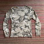 Old Navy ARMY CAMI PRINT WAFFLE THERMAL SOFT WASH LONG SLEEVE TOP Photo 0