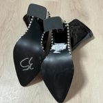 Steve Madden  Leather Ankle Boots Rhinestone Trim Square Heel Pointed Toe‎ Party Photo 4