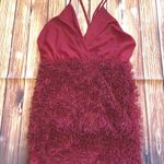 XTaren Women’s Red Fringe Sheath Dress Sz Medium Photo 3
