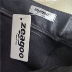Zeegoo Women Basic Versatile Faux Leather Mini Skitt Size M. B27 Black Size M Photo 4