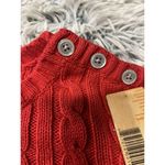 Lands End Cherry red‎ cable knit sweater Size 14 Chunky Cozy Granny core Red Photo 4