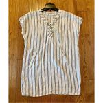 Viola Borghi made in Italy striped lace up tunic coverup White Size L Photo 7