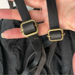 Biba Purse Backpack Convertible Packable Leather Cotton Travel Black Brown Photo 11