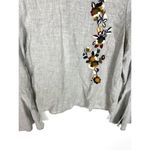 ZARA embroidered flare sleeve top women’s size small Photo 2