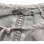 prAna  blouse white w/open work detail sz Large Photo 3