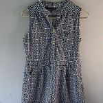 Elegant Black and White Geometric Jumpsuit Size L Photo 0