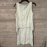 J. Jill Linen Dress Green Blue Stripe Overlay XS‎ Photo 3