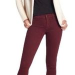 Pistola Crimson Burgundy Frayed Zip Ankle Moto Skinny Jeans size 29 Photo 0