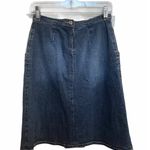 Blue Cult Medium Wash Size 27 Modest MIDI Length Cotton Denim Skirt. Photo 1