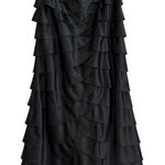 Adrianna Papell Adrianna Papell Evening Essentials Black Satin Tiered Ruffled Dress Women’s 14 Photo 0