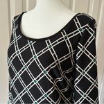 White House | Black Market  - Black Diamond Green Trim Lined Stretch Dress - Size 8 Photo 2