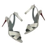 Christian Louboutin  Mariza 85 Satin Sandal White Bridal Shoes Size 41 Photo 6