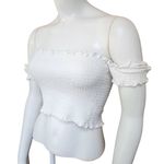 Me to We  White Shirred Cropped Top (S) Photo 1