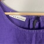 Bryn Walker  Purple 100% linen split sides tunic top size large Photo 1