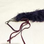 NEW NWT Purple Fuzzy Leather Feathery Key Chain Photo 2