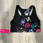 Terez NWT  DuoKnit Sports Bra Fresh Floral Black Athletic Racerback Size XL Photo 4