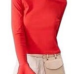 Maeve Anthropologie Red Long Sleeve Ruffle Cuff Crop Top Bell Sleeve Boho Retro‎ Photo 0