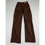 Hollister Ultra High Rise Dark Brown Cargo Dad Jeans Size 24x31 Photo 3