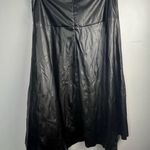 7 For All Mankind NWT Asymmetrical Hem Faux leather Midi Skirt Black size large Photo 7