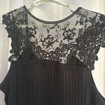 AVENUE PLEATED BLACK DRESS WITH LACE YOKE. Sz: 2X Photo 2