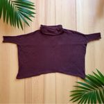 Free People FP Beach | Plum Split Back Cowl Neck Poncho Sweater - Size Large Photo 14