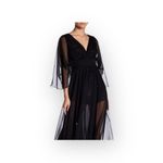 Lotus Threads new ༄ Lace Romper Sheer Overlay Gown Cocktail Maxi Dress ༄ Black Photo 9