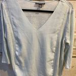 A pea in the pod Light Blue Chiffon Long Sleeve Maternity Shirt Size Large Photo 0