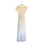 Gal Meets Glam Delaney Cream Crossover Wrap Bodice Jumpsuit Size 0 Bridal Photo 2
