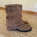 Chunky Platform overlaid platform design Y2K Slip On Boots Tan Size 39 New Photo 1