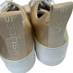 JSlides J/SLIDES Metallic Gold Leather Platform Sneakers Shoes Women's Size 6 NYC Photo 3