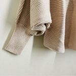 PINQUE Ribbed Dolman Sweater Neutral Beige Batwing Sleeve Size L Size L Photo 8