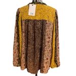 DR2 Daniel Rainn Long Sleeve Floral Peasant Top Yellow Size 1X Photo 5