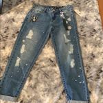 Design Lab  paint and jewel covered boyfriend jeans Photo 1
