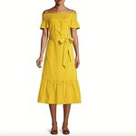Tory Burch smocked shoulder dress - flaming yellow Photo 3