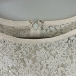 Teri Jon by Rickie Freeman Ivory Lace Sequin Illusion Neckline Lace Mini Dress 8 White Photo 4