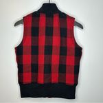 Madewell  Red Black Buffalo Plaid Fleece Lined Vest Size S Photo 4