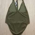 Motel  Game Changer Bodysuit Jumbo Textured Rib Olive Green XL Stretch New Photo 4