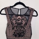 Ark & Co. Black & Nude Crochet Lace Sleeveless Short Mini Dress Classic Small Photo 2