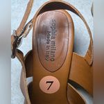Sophia Milano  Made In Italy Brown Leather Thick Strap Block Heels,Size 7 Photo 5