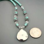 Southwestern Boma Heshi Turquoise Sterling Silver Pendant Necklace VTG🔥 Photo 3