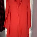 JustFab Coral Pink Long Sleeve Dress Photo 0