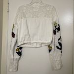 Free People  Meadows Embroidered Top Lace Boho Bishop Sleeve Crop small Photo 6