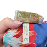 Yumi Kim Lizzie Floral Roll Tab Sleeve Top in Blue with Pink, Red, Teal Size XS Photo 6