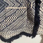 Lucky Brand  Geometric Navy and Cream Cardigan Women's Medium VTG Photo 2