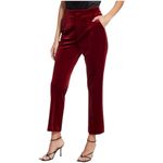NWT Favorite Daughter Women’s Velvet The Amore Pant Maroon Size 4 Red Photo 4