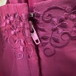 Mori Lee  Vintage Corset Boned Top Embroidered Burgundy WhimsyGoth Fairy Size S Photo 4