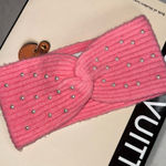 J.Crew Factory Pink Pearl Embellished Knit Headband New Photo 0