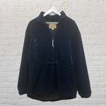 Woolrich Jacket L Vintage Sherpa Fleece Full Zip Navy Blue Cinched Waist Photo 1