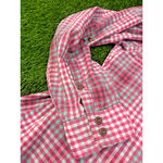COOGI  Y2K Grunge Plaid BUTTON DOWN Logo SHIRT Pink Roll Tab LARGE Photo 2